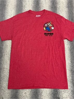 Super Mario Red Graphic Tee Shirt Men’s Medium 1985 Classic Gamer T Shirt